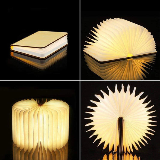 USB Recharge Wooden Book Light