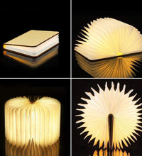 USB Recharge Wooden Book Light