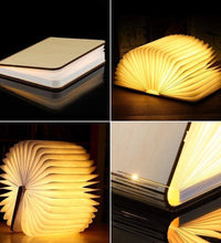 USB Recharge Wooden Book Light