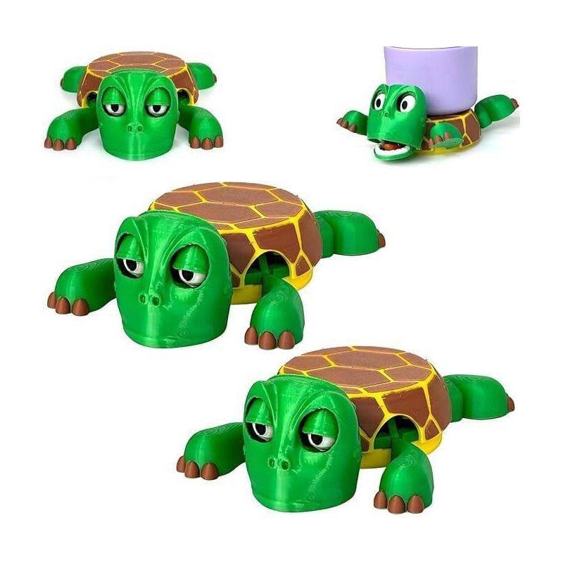 Creative Turtle Coaster, 3D Printed Cup Mat Insulation Pad with Funny Turtle Expressions Desktop Cup Holder Decoration