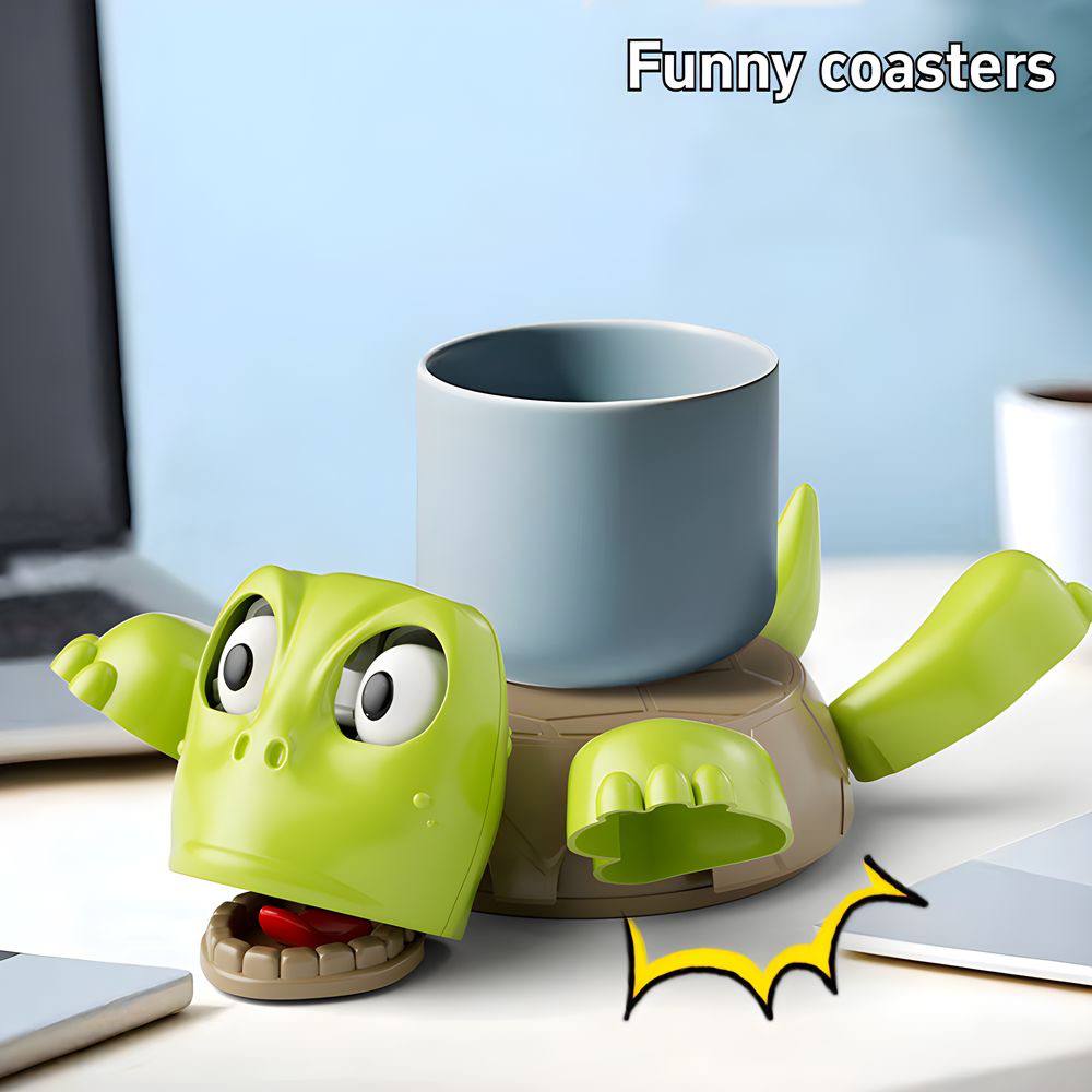 Creative Turtle Coaster, 3D Printed Cup Mat Insulation Pad with Funny Turtle Expressions Desktop Cup Holder Decoration